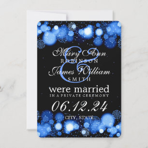 Winter Giftermål / Elopement Blue Ljus Meddelande