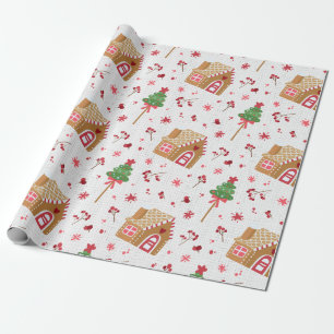 Winter Gingerbröd House Mönster Wrapping Papper Presentpapper