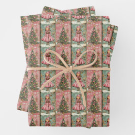 Winter Girl and Julgranar Wrapping Papper