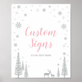 Winter Girl Baby Shower, Bday Anpassningsbar Party Poster