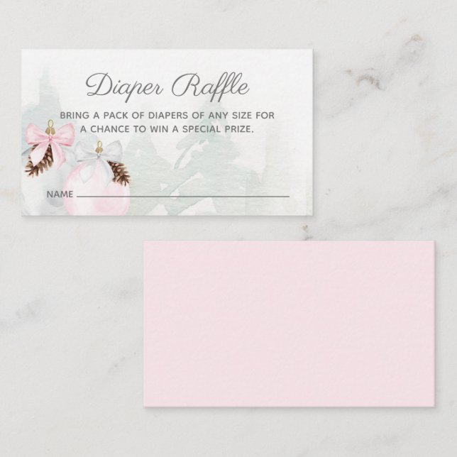 Winter Girl Baby Shower Raffle Tilläggskort (Fram/baksida)