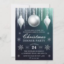 Winter Glass Baubles & Snöflingor Julmiddag