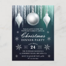 Winter Glass Baubles & Snöflingor Julmiddag