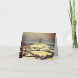 Winter Glastonbury Tor  Helgkort