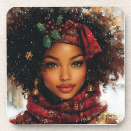 Winter Glow Afrocentric Queen – Holiday Art Underlägg
