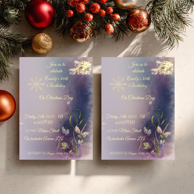 Winter Glow Birthday Flat Greeting Card Kort (Skapare uppladdad)