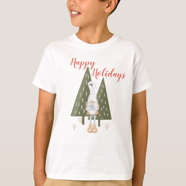Winter Gnome Glad helg for Boy Matching T Shirt (Framsida)