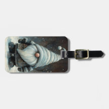 Winter Gnome i en snöskog