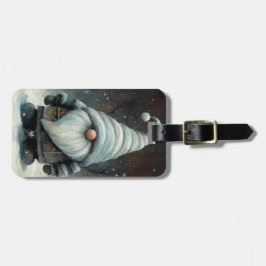 Winter Gnome i en snöskog Bagagebricka