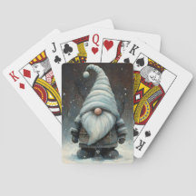 Winter Gnome i en snöskog