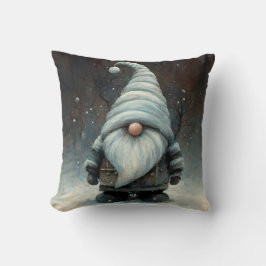 Winter Gnome i en snöskog Kudde