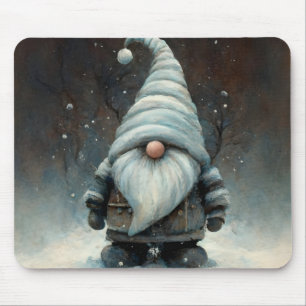 Winter Gnome i en snöskog Musmatta