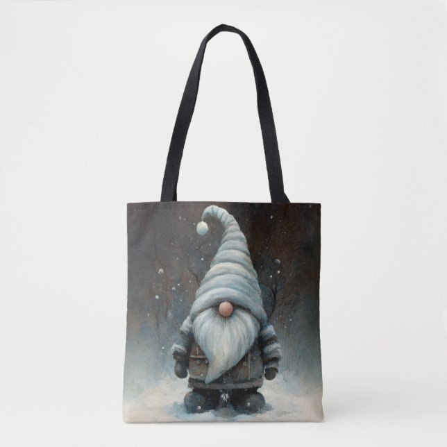 Winter Gnome i en snöskog Tygkasse (Framsida)