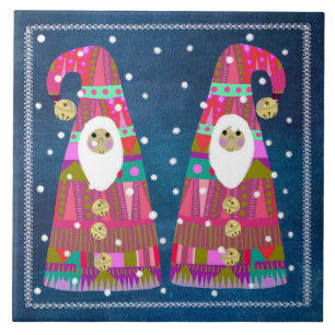 Winter Gnomes Trivet Kakelplatta