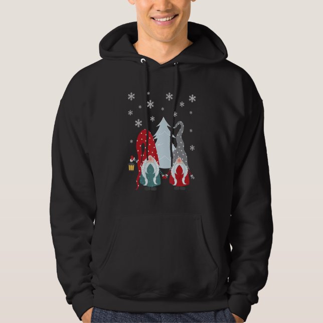 Winter Gnomies Xmas Blue Plaid Gnomes For Women Me Hoodie (Framsida)