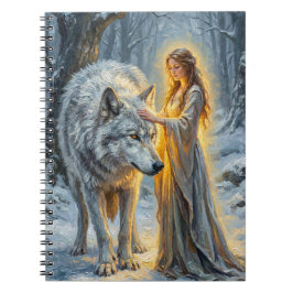 Winter Goddess & White Wolf Anteckningsbok