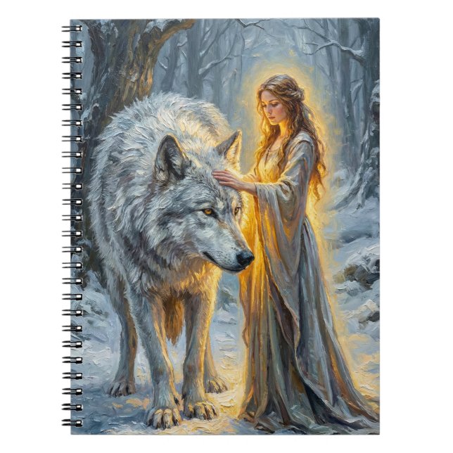 Winter Goddess & White Wolf Anteckningsbok (Framsidan)