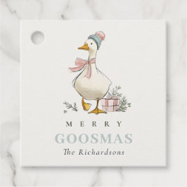 Winter Goose Christmas Funny Merry Goosmas Gåvor Etiketter