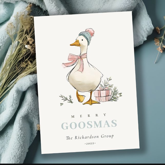 Winter Goose Christmas Funny Merry Goosmas  Julkort (Skapare uppladdad)