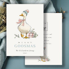 Winter Goose Christmas Goosmas Corporate Logo Julkort