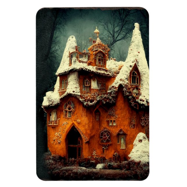 Winter Gothic Gingerbröd House Magnet (Vertikal)