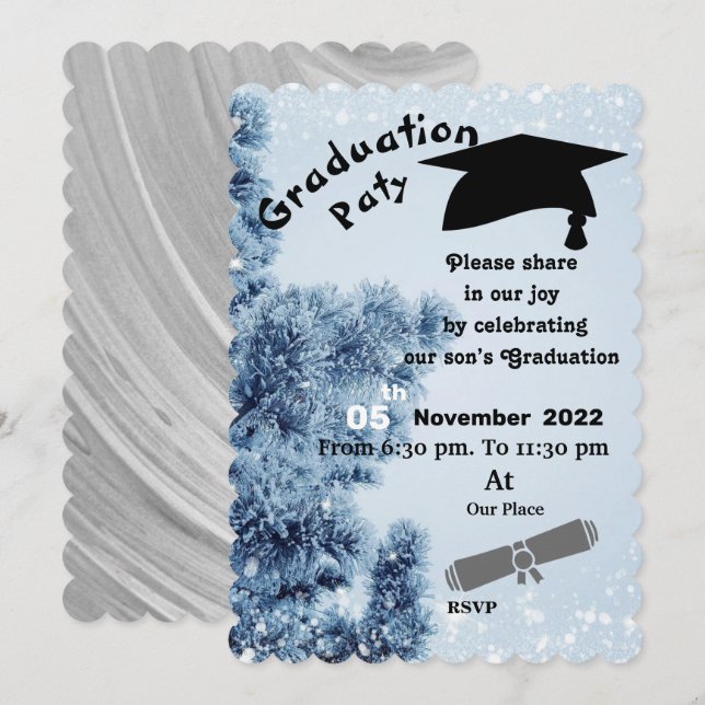 Winter Graduation  Inbjudningar (Fram/baksida)