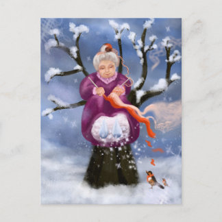Winter Granny Abuela de Inverno Vykort