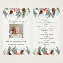 Winter Gräs Berry Cone Gräns Photo Funeral Prayer