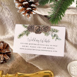 Winter Gräs Cone Greenery Bröllop webbplats Tilläggskort<br><div class="desc">Den här eleganten har det vintertematiska bröllop-webbplatskortet en rustik bukett med vattenfärgsgrej och gräs-koner, accentuerad med snöbär, som ger dina gäster en bekväm webbplats till OSA online och all information om bröllop. På baksidan finns en grönt vattenfärg struktur. Hitta resten av bröllopssviten och fler matchande produkter i samlingen, eller meddela...</div>
