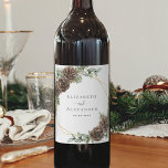 Winter Gräs Cone Greenery Watercolor Bröllop Vinflaska Etikett<br><div class="desc">Den här eleganten är vin-etiketterna på det roliga vinterbröllopet som är perfekten för att personalisera ditt speciella vin på din bröllopsmottagning. Den rustiska vinterdesignen har ett guld-geometriskt ram som är dekorerat med pinekoner, gräs-sprickor och andra grönska samt snöbär. Hitta matchande produkter i samlingen, eller meddela mig genom Zazzle-Chattan om du...</div>