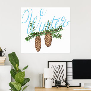 Winter Gräs Cones Poster