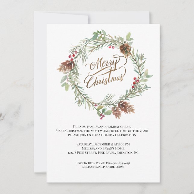 Winter Gräs Cones Red Berry jul Party (Framsida)