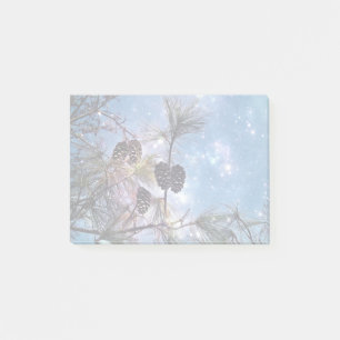 Winter Gräs Cones under stjärnnatten himlar Post-it Block