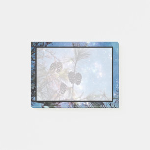 Winter Gräs Cones under stjärnnatten himlar Post-it Block