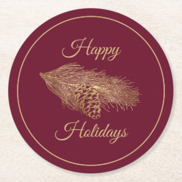 Winter Gräs Helgdag Underlägg Papper Rund