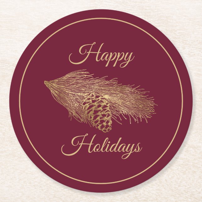 Winter Gräs Helgdag Underlägg Papper Rund (Framsidan)