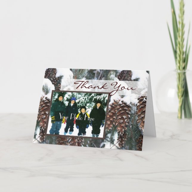 Winter Gräs Photo Tack Kort (Framsida)