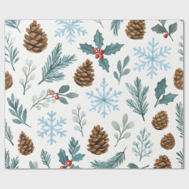 Winter Gräs & Snöflingor Gift Wrap Presentpapper
