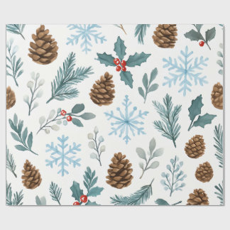 Winter Gräs & Snöflingor Gift Wrap Presentpapper