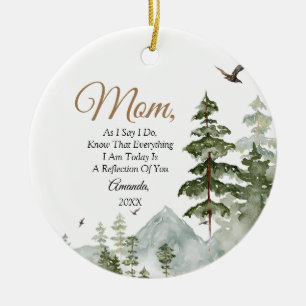 Winter Gräs Träd Blommigt Budens mamma Julgransprydnad Keramik