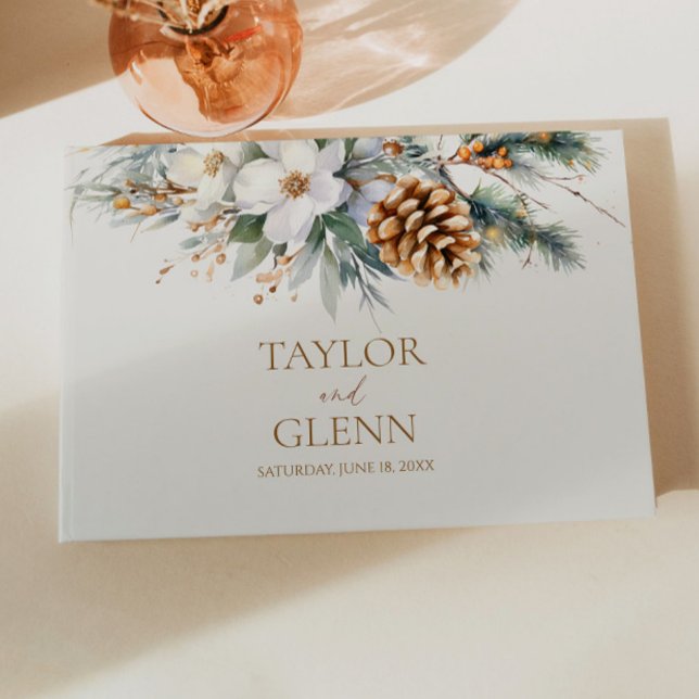 Winter Gräs Träd Blommigt Flowers Bröllop Gästböcker (Skapare uppladdad)