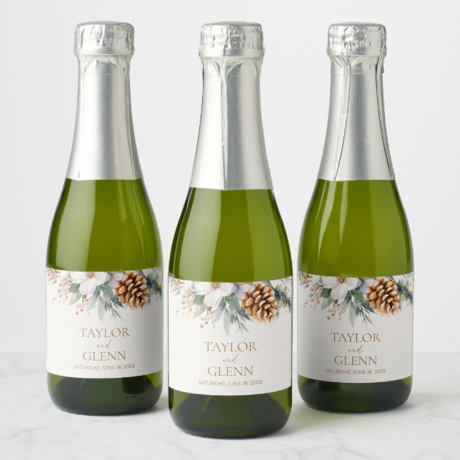 Winter Gräs Träd Flower Blommigt Garden Wedbröllop (Flaskor)