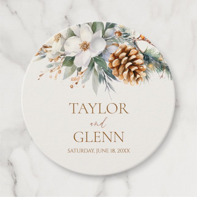 Winter Gräs Träd Flower Blommigt Garden Wedbröllop Gåvor Etiketter (Framsida)