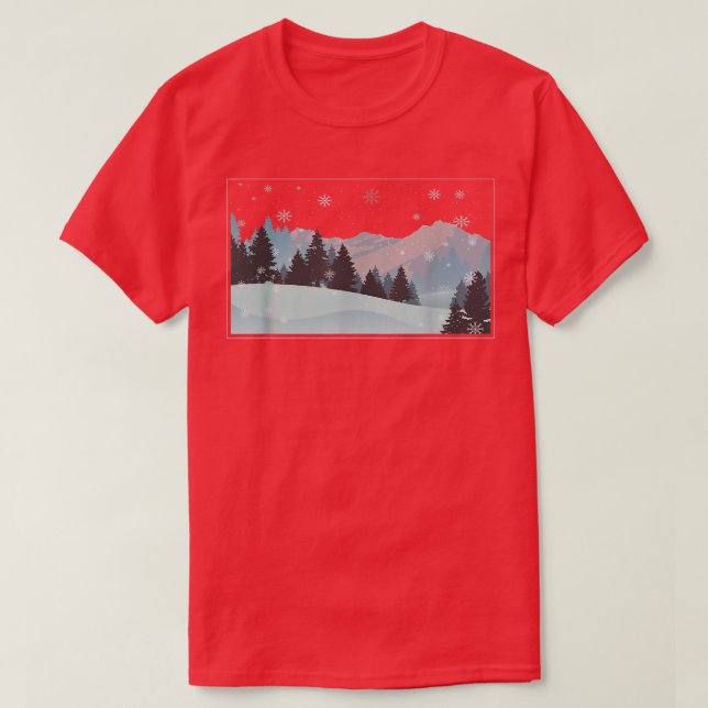 Winter Gräs Träd i Snowstorm Winter Season Sno T Shirt (Design framsida)