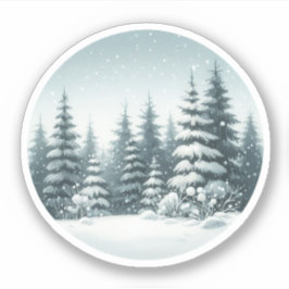 Winter Gräs Träd Klistermärken