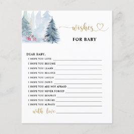 Winter gräs träd Önskemål för baby-kort