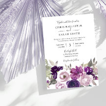 Winter Grått: Lila Lavender Blommigt Bröllop