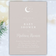 Winter Grått Måne och Stars