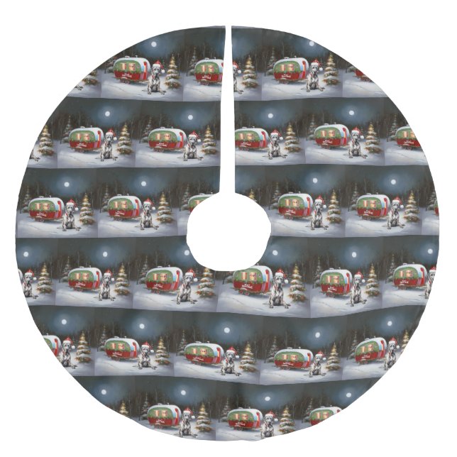 Winter Great dane Caravan jul Äventyr Julgransmatta Borstad Polyester (Framsidan)