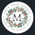 Winter Greenery | Boho Botanisk Returadress Runt Klistermärke<br><div class="desc">Du får redo att skicka ut en massa brev, brevbärare eller inbjudningar och du vill inte lägga returadressen på var och en av dem. Vad gör du? Ni får naturligtvis några etiketter från oss! Varför går ge själv i kramper när du på ett bekvämt sätt kan fästa våra etiketter på...</div>